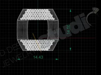 New Cuban chain link design with gems 3d model 3D print model