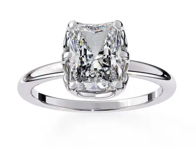 Solitaire Ring modern radiant diamond  ring 3D print model