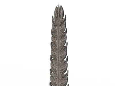 3D Leave Carving Plaster Molding Decoration 4 Low-poly 3D model