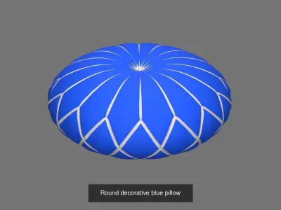 Round decorative fabric pillow 3D Model Pack