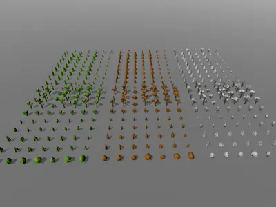 Low poly tree mega pack Low-poly 3D model