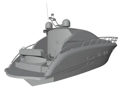 Yacht motor boat 3D model