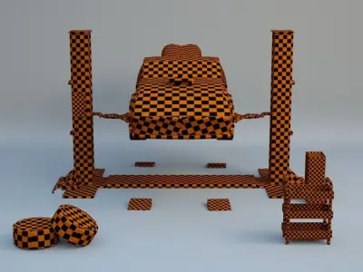 Garage scene 3D model