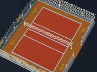 Volleyball Stadium - India Low-poly 3D model