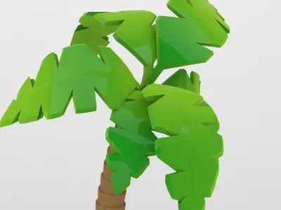 Palms two palm trees 3D model