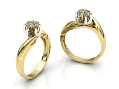 Gold ring  Jewelry 3D print model 4