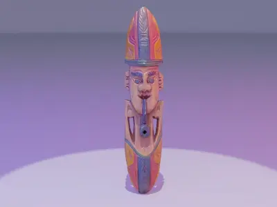 African mask 08 high-poly 3D model