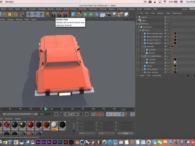 Sports Car - Low Poly  Low-poly 3D model