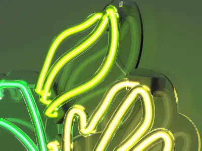 Plant Leaves 2 - Neon Sign 3D model