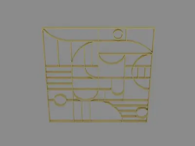 3D Decorative Partition Gold 3D model