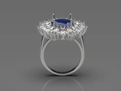 luxury diamond ring jr00029 3D print model