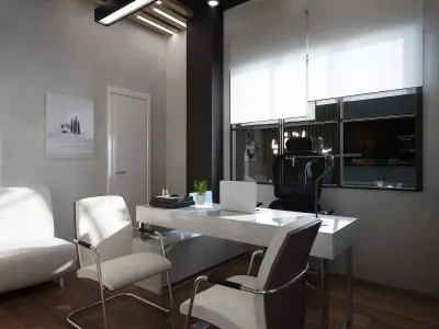 small modern office design Free 3D model