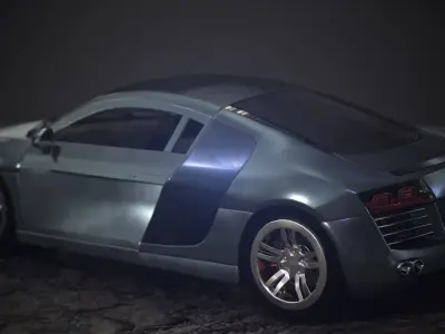 Audi R8 Car 2007-2009 Low-poly 3D model Low-poly 3D model