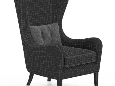 Armchair Gretta berry Low-poly 3D model
