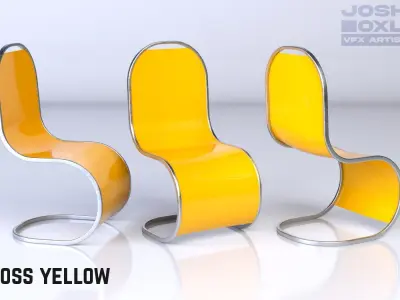 Modern S-Chair - 8 Texture Variations Low-poly 3D model