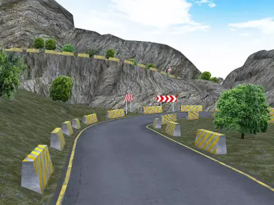 Mountain Road Pack Low-poly 3D model