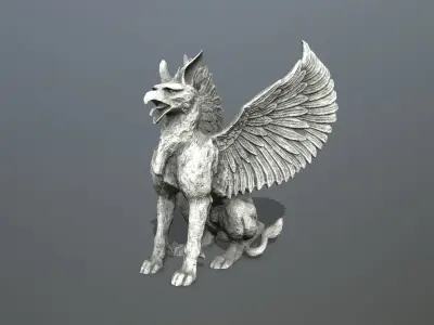 Statue Creature Low-poly 3D model