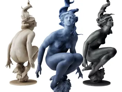 Galene variation sculpture Low-poly 3D model