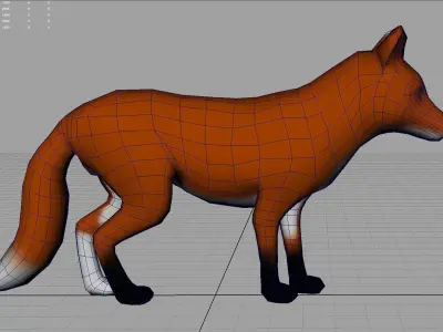 Low Poly Fox - Animated Low-poly 3D model