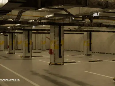 Modular - Underground Garage Parking - All Formats Low-poly 3D model