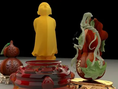 Chinese monk kid 3D model