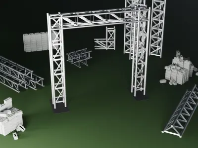 Truss System Low-poly 3D model