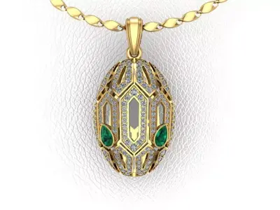 snake head serpenti necklace 3D print model 3D print model
