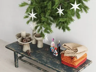 Christmas decor in scandinavian style 3D model