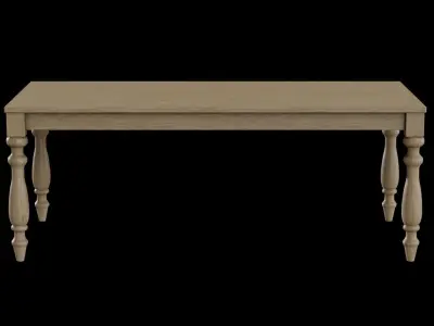 Theodora Dining Table greywashed Pine Low-poly 3D model