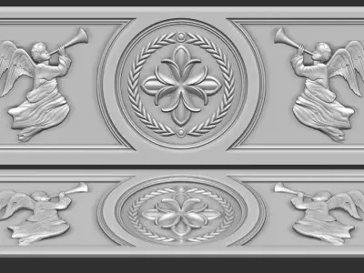 angel church relief panel 3D print model