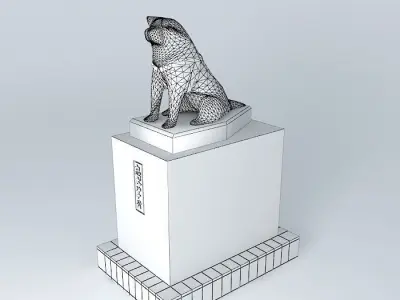 Hachiko Statue Free 3D model