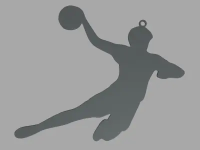 Handball Key Ring Chain 01 Low-poly 3D model