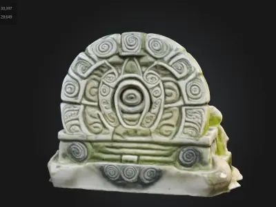 Stylized Ancient Stone Fountain Game Asset 3D model