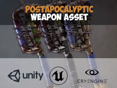 Postapocalyptic weapon Low-poly 3D model