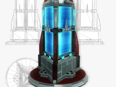 Force field generator 01 sci-fi Low-poly 3D model