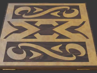 Dwarven Backgammon Board - Closed Low-poly 3D model