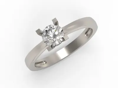 solitaire wedding engagement women Classic diamond ring 3dm stl  Free 3D print model