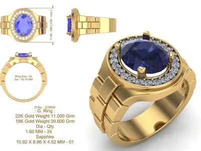 Watch Belt Ring 3D print model