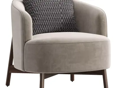 Porada Copine Wood Armchair 3D model
