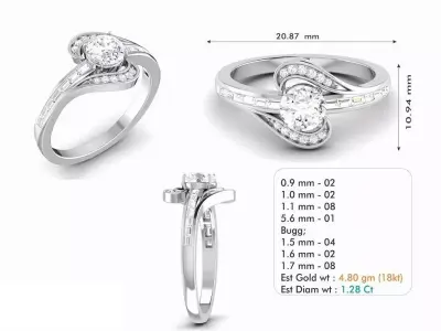 Diamond Wedding Ring  314 3D print model