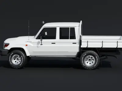 Toyota Landcruiser 79 Series Dual Cab Low-poly 3D model