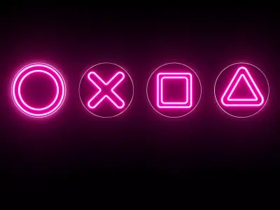 PlayStation Signs Neon Sign 3D model