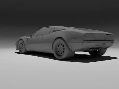 80s design sports coupe Low-poly 3D model