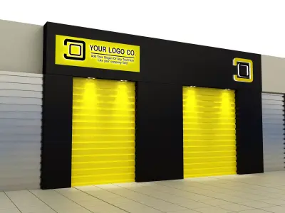 Car service entrance logo sign a607E 3D model