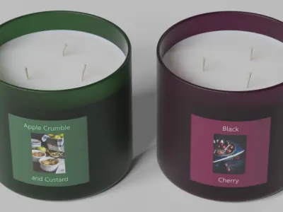 3-Wick Jar Candles 3D model