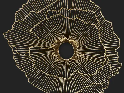 Gold Wall art Sculpture 3D model