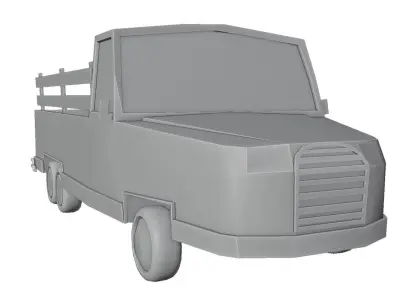 Lowpoly Van truck Free low-poly 3D model