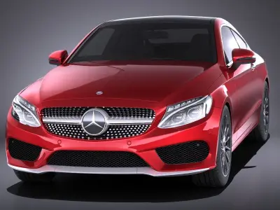 Mercedes-Benz C-class Coupe 2018 VRAY 3D model