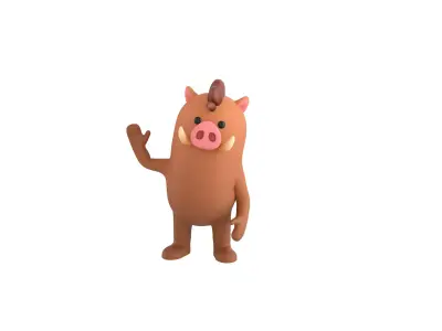 Rigged Boar Character 3D model