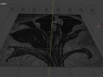 modern Calla lily panel wall decor set relief mural CNC 154  3D model